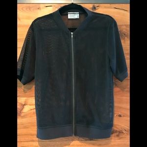 Mesh zipper top/jacket/coverup